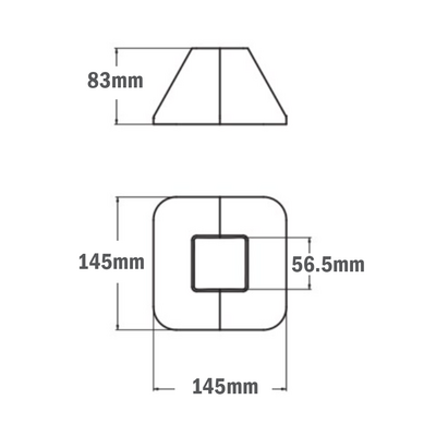 33-4545CAP-0 MODULAR SOLUTIONS PART 45 SUPPORT FOOT PLASTIC COVER CAP LIGHT GRAY